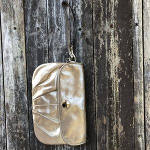 Coach shimmer metallic evening bag/wristlet